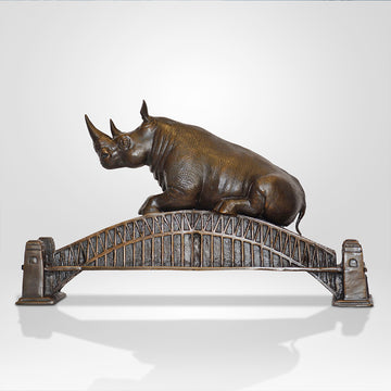 The Big Rhino Loved the Sydney Harbour Bridge (Bronze Sculpture)