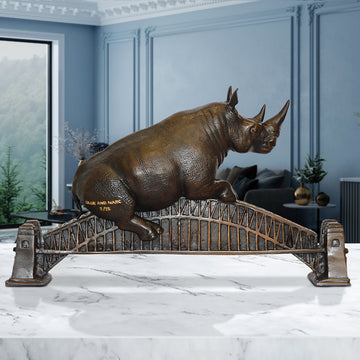 The Big Rhino Loved the Sydney Harbour Bridge (Bronze Sculpture)