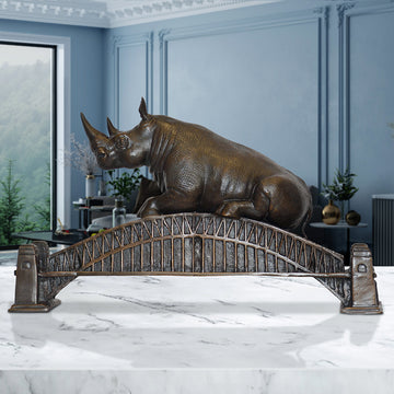 The Big Rhino Loved the Sydney Harbour Bridge (Bronze Sculpture)