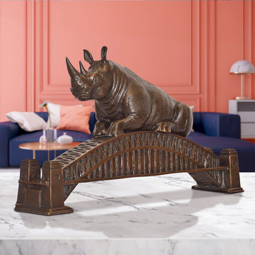 The Big Rhino Loved the Sydney Harbour Bridge (Bronze Sculpture)