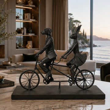 Tandem Riders are Loving Life (Bronze Sculpture)