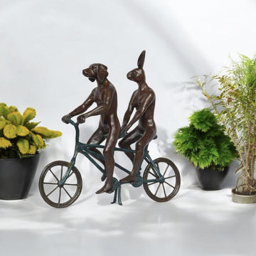 They Loved Riding Together in Paris (Bronze Sculpture, Miniature Collection)