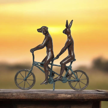 They Loved Riding Together in Paris (Bronze Sculpture, Miniature Collection)