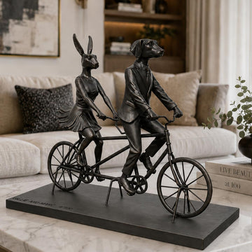 Tandem Riders are Loving Life (Bronze Sculpture)