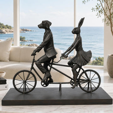 Tandem Riders are Loving Life (Bronze Sculpture)