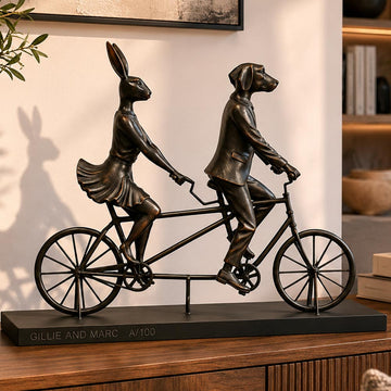 Tandem Riders are Loving Life (Bronze Sculpture)
