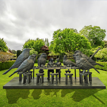 All Birds were Welcomed to Feast with Rabbitwoman and Dogman (Bronze Sculpture)