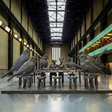 All Birds were Welcomed to Feast with Rabbitwoman and Dogman (Bronze Sculpture)