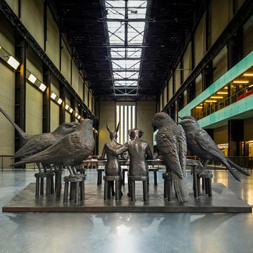 All Birds were Welcomed to Feast with Rabbitwoman and Dogman (Bronze Sculpture)