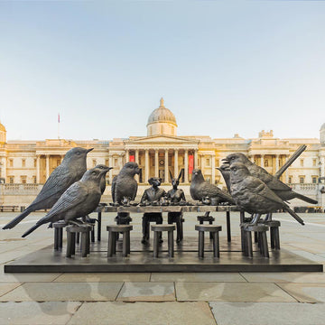 All Birds were Welcomed to Feast with Rabbitwoman and Dogman (Bronze Sculpture)