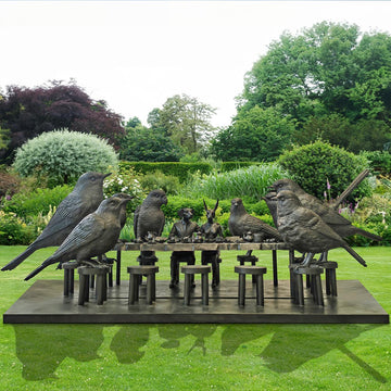 All Birds were Welcomed to Feast with Rabbitwoman and Dogman (Bronze Sculpture)