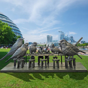 All Birds were Welcomed to Feast with Rabbitwoman and Dogman (Bronze Sculpture)