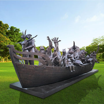 Wildlife Wonder Boat (Bronze Sculpture)