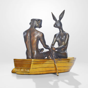 They Rowed, Rowed, Rowed Their Boat (Bronze Sculpture, Miniature Collection)