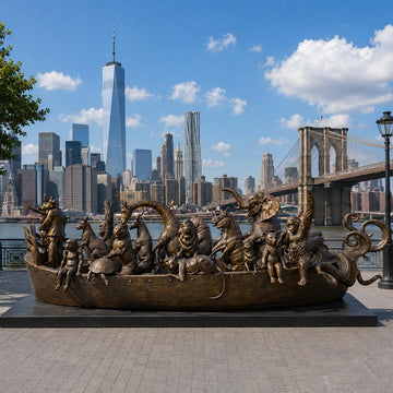 Wildlife Wonder Boat (Bronze Sculpture)