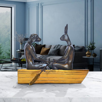 They Rowed, Rowed, Rowed Their Boat (Bronze Sculpture, Miniature Collection)