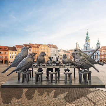 All Birds were Welcomed to Feast with Rabbitwoman and Dogman (Bronze Sculpture)
