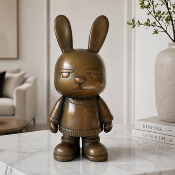 The Original Rabbitgirl of the Bronze Glow (Bronze Sculpture, Small)