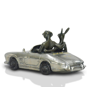 They Loved Driving in the Fast Lane (Bronze Sculpture, Miniature Collection)