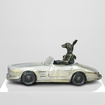 They Loved Driving in the Fast Lane (Bronze Sculpture, Miniature Collection)