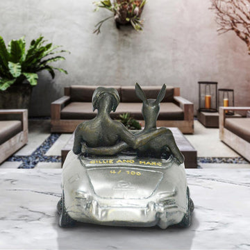 They Loved Driving in the Fast Lane (Bronze Sculpture, Miniature Collection)