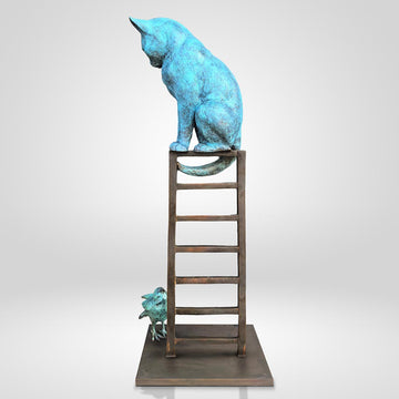 The Cat Loved his Bird Friend (Bronze Sculpture)