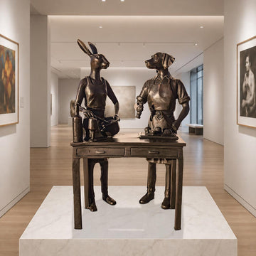 They Loved Being Celebrity Chefs (Bronze Sculpture, Small)