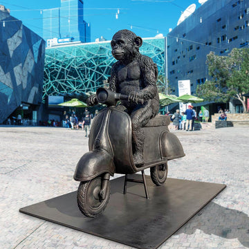 The Chimp and Koala Race on the Vespa (Bronze Sculpture)