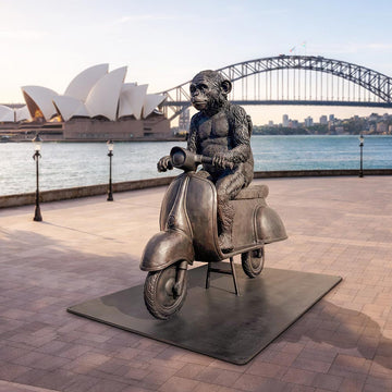 The Chimp and Koala Race on the Vespa (Bronze Sculpture)
