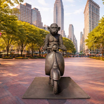 The Chimp and Koala Race on the Vespa (Bronze Sculpture)