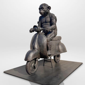 The Chimp and Koala Race on the Vespa (Bronze Sculpture)