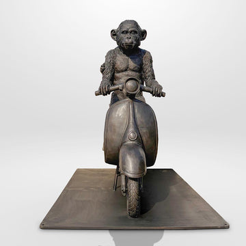 The Chimp and Koala Race on the Vespa (Bronze Sculpture)