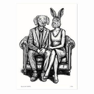 Rabbitwoman and Dogman Are Comfy (Print)