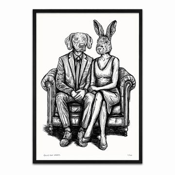 Rabbitwoman and Dogman Are Comfy (Print)