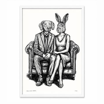 Rabbitwoman and Dogman Are Comfy (Print)