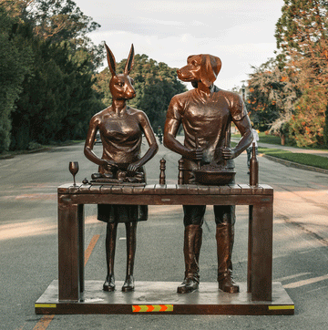 They Were No Master Chefs but That Didn't Stop Them Making a Feast (Bronze Sculpture)