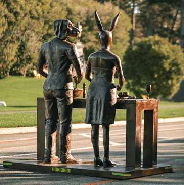 They Were No Master Chefs but That Didn't Stop Them Making a Feast (Bronze Sculpture)