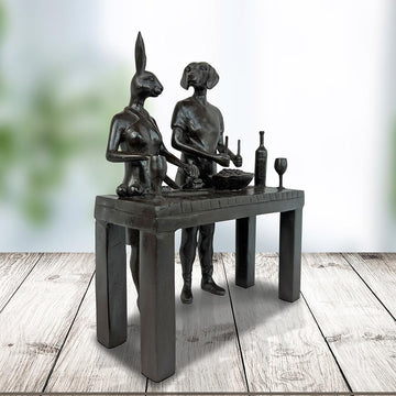 They Loved Being Masterchefs (Bronze Sculpture, Miniature)
