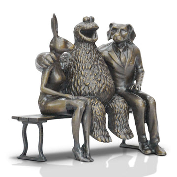Cookie Monster Loves Rabbitwoman and Dogman (Bronze Sculpture, Small)