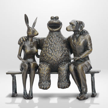Cookie Monster Loves Rabbitwoman and Dogman (Bronze Sculpture, Small)