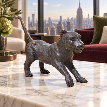 The Cub Was Ready to Go (Bronze Sculpture)