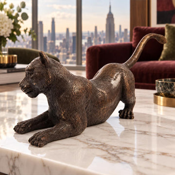 The Cub Crouched Low (Bronze Sculpture)