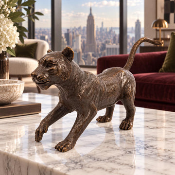 The Cub Was Ready to Go (Bronze Sculpture)