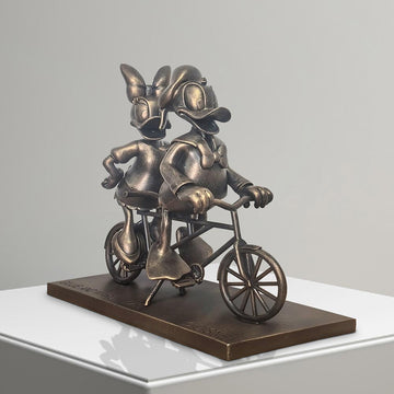 Daisy and Donald Take Love for a Spin (Resin Sculpture)