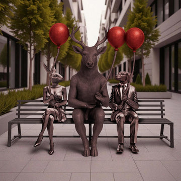 The Deer Bench of Friendship (Bronze Sculpture)