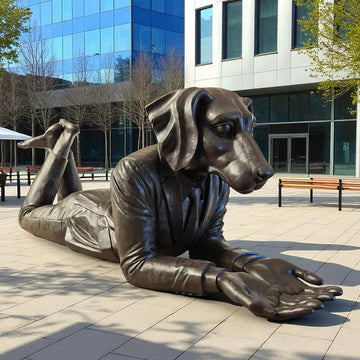 Dogman Had the Whole World in His Hands (Bronze Sculpture)