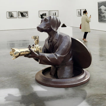 Watch Out for Paparazzi Dog (Bronze Sculpture, Large)