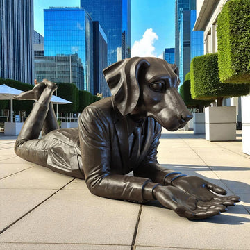 Dogman Had the Whole World in His Hands (Bronze Sculpture)