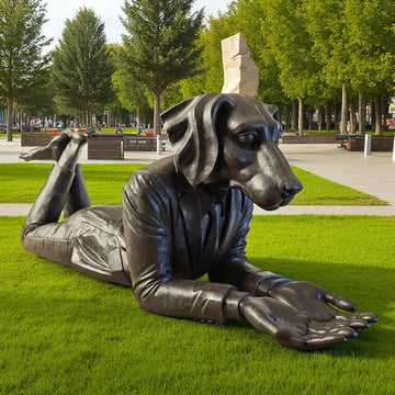 Dogman Had the Whole World in His Hands (Bronze Sculpture)