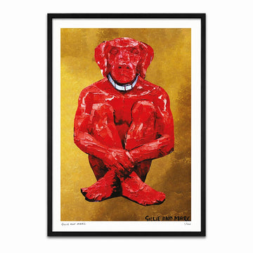 Lost Dog in Red and Gold (Print)